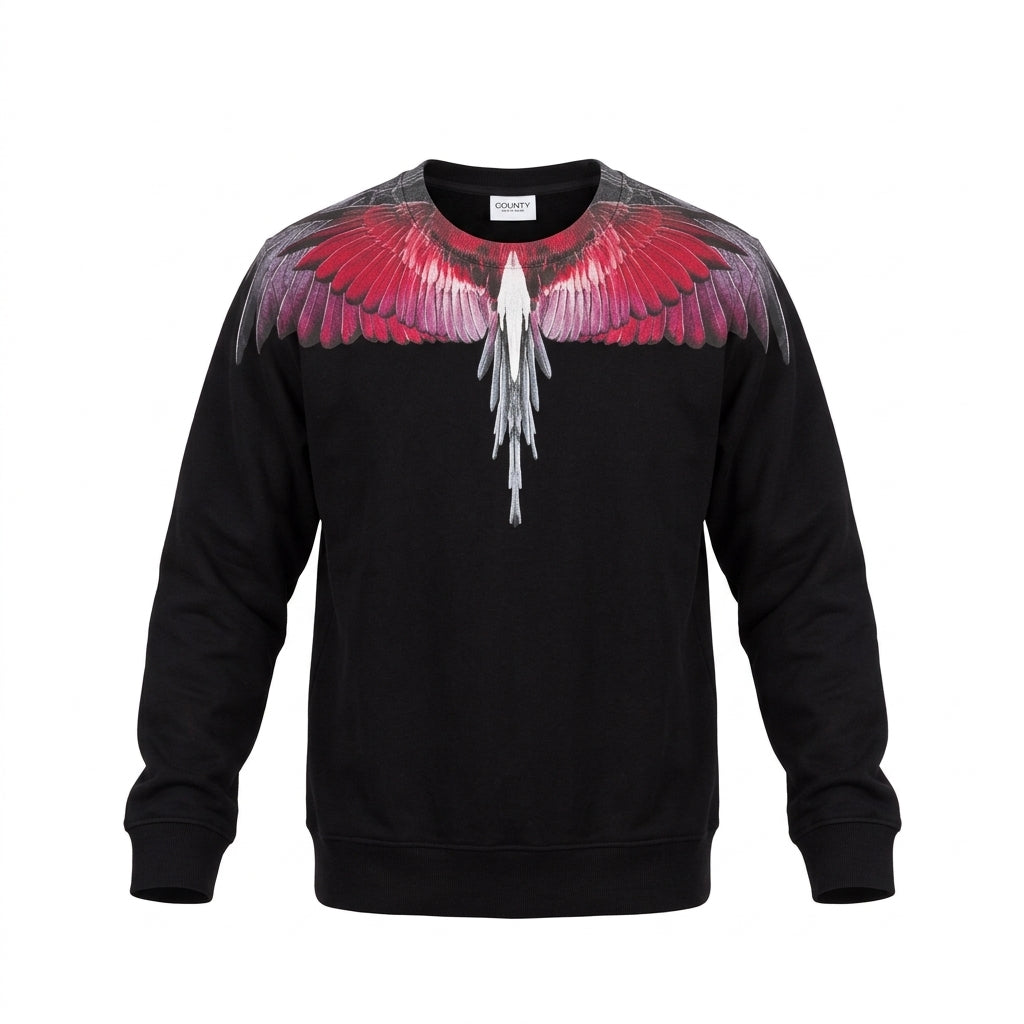 MARCELO BURLON sweatshirt featuring wing graphic available at Lestyle Boutique Melbourne