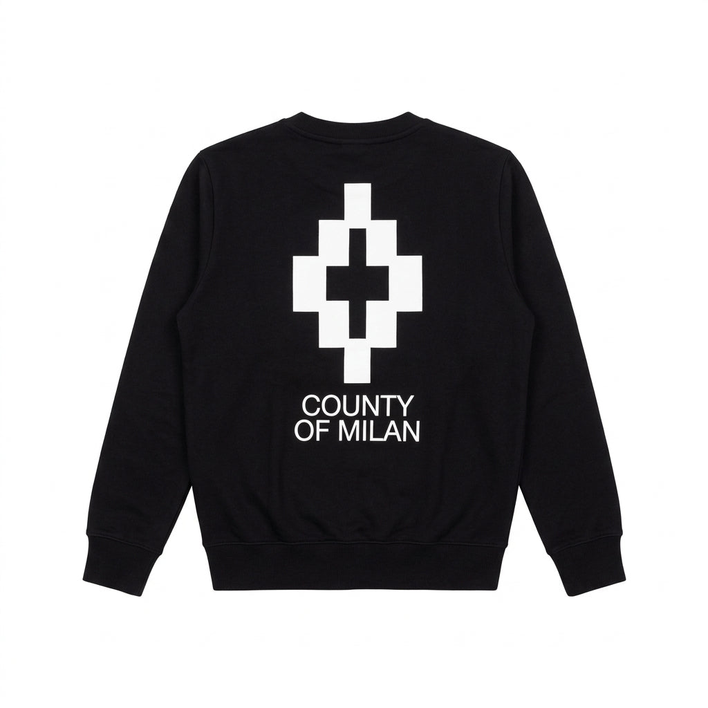 MARCELO BURLON sweatshirt featuring white cross logo available at Lestyle Boutique Melbourne