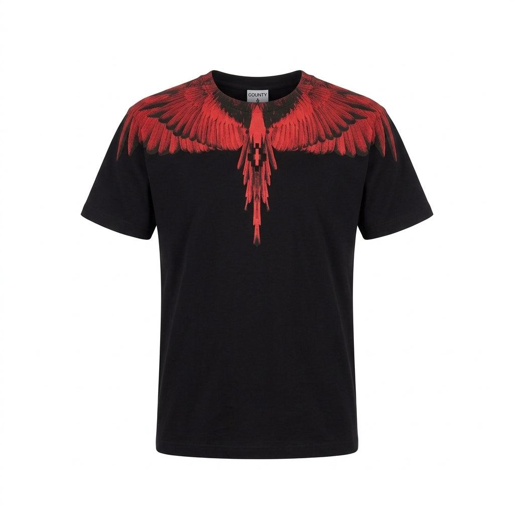 Marcelo Burlon t-shirt featuring red eagle graphic available at Lestyle Boutique Melbourne
