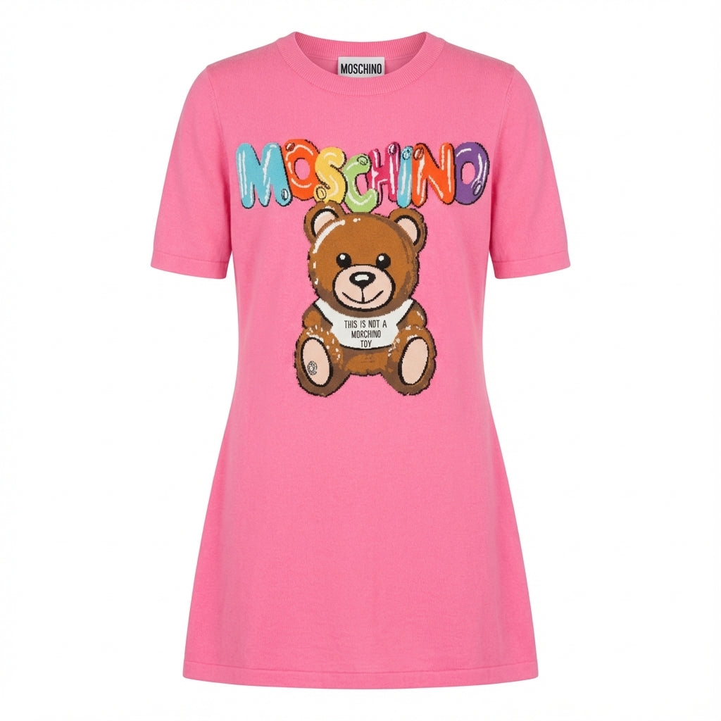 Moschino T-shirt dress featuring a teddy bear design available at Lestyle Boutique Melbourne