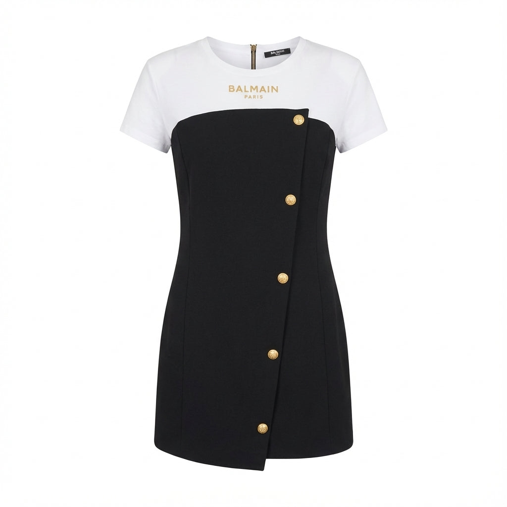 Balmain women dress featuring gold buttons available at Lestyle Boutique Melbourne