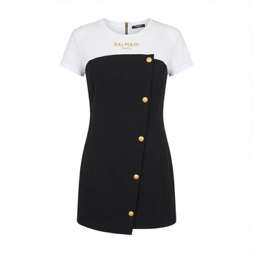 Balmain women dress featuring gold buttons available at Lestyle Boutique Melbourne