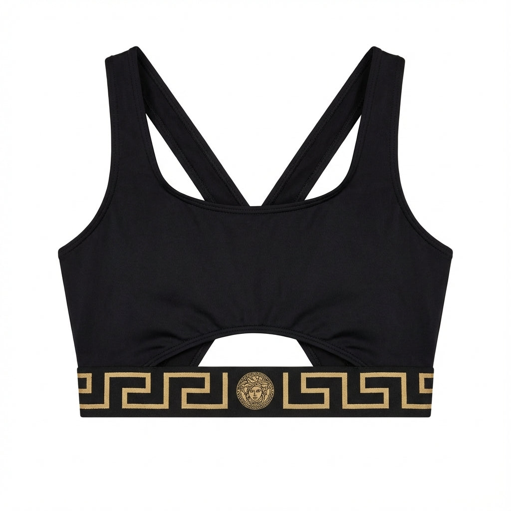 Versace top featuring a distinctive waist belt available at Lestyle Boutique Melbourne