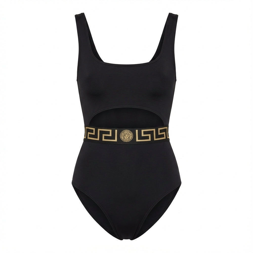 Versace swimsuit featuring a black crop top available at Lestyle Boutique Melbourne
