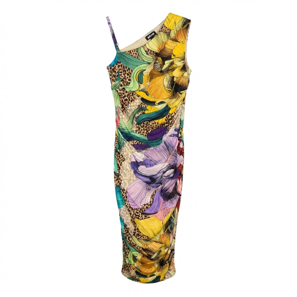 JUST CAVALLI dress featuring vibrant floral and animal print available at Lestyle Boutique Melbourne