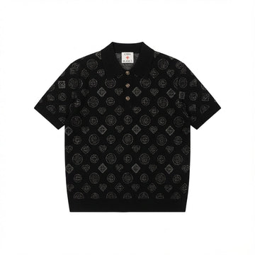 Casablanca polo shirt featuring a repeated logo pattern available at Lestyle Boutique Melbourne