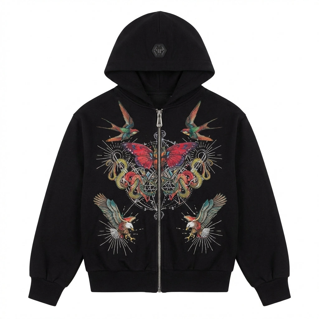 Philipp Plein kids hoodie featuring embroidered eagle and ornate design available at Lestyle Boutique Melbourne