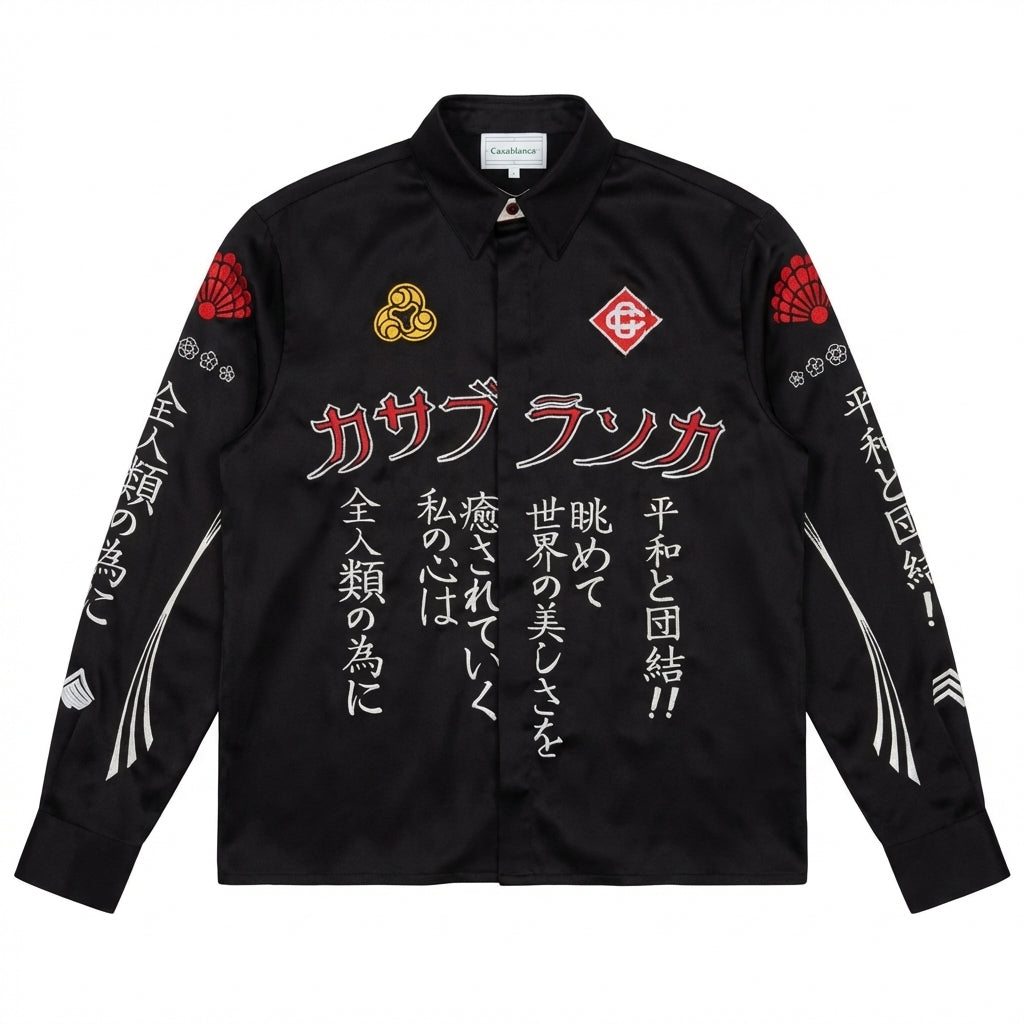 Casablanca shirt featuring Japanese characters and symbols available at Lestyle Boutique Melbourne