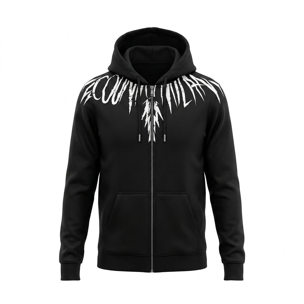 Marcelo Burlon zip hoodie featuring bold graphic text available at Lestyle Boutique Melbourne