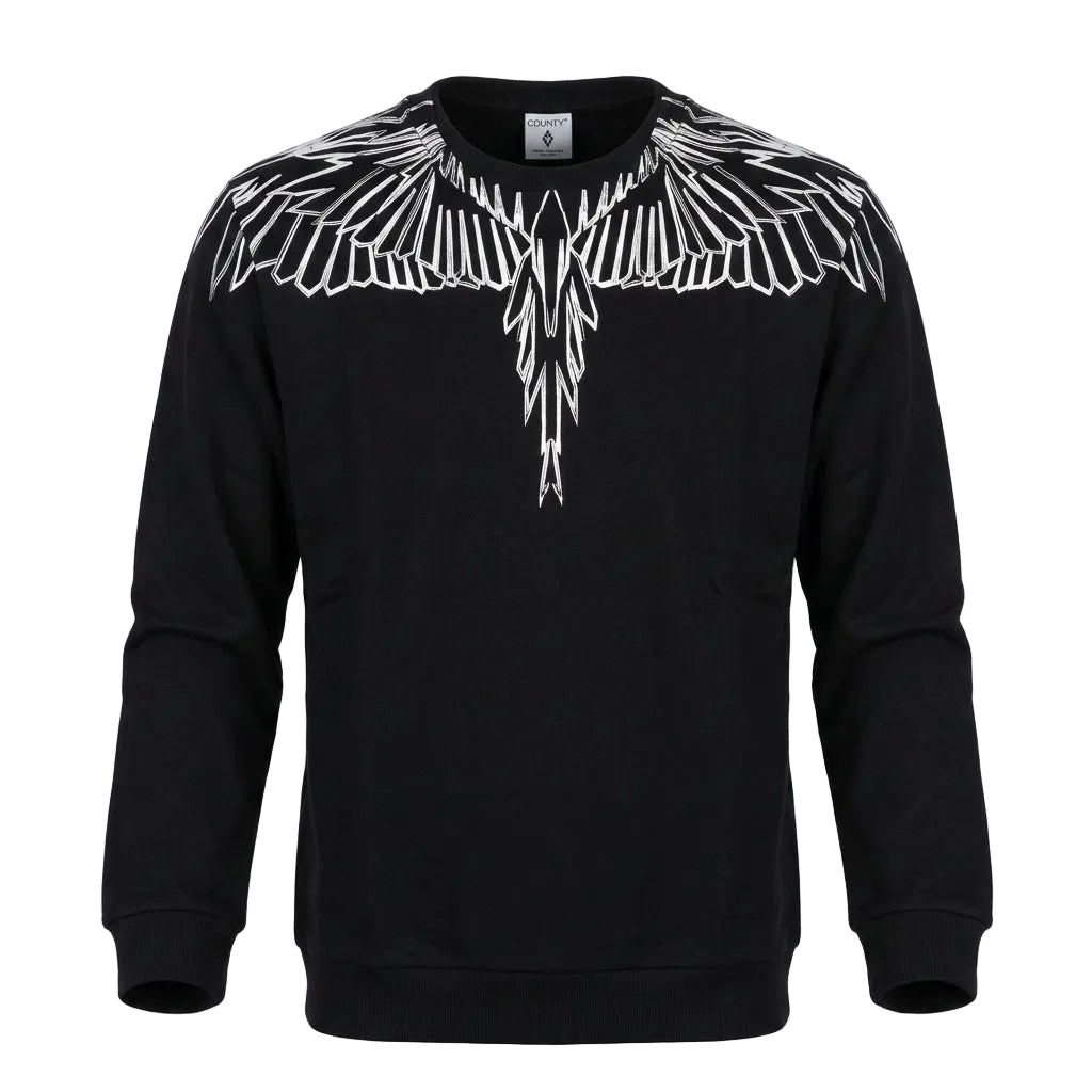 Marcelo Burlon sweatshirt featuring geometric design on shoulders available at Lestyle Boutique Melbourne