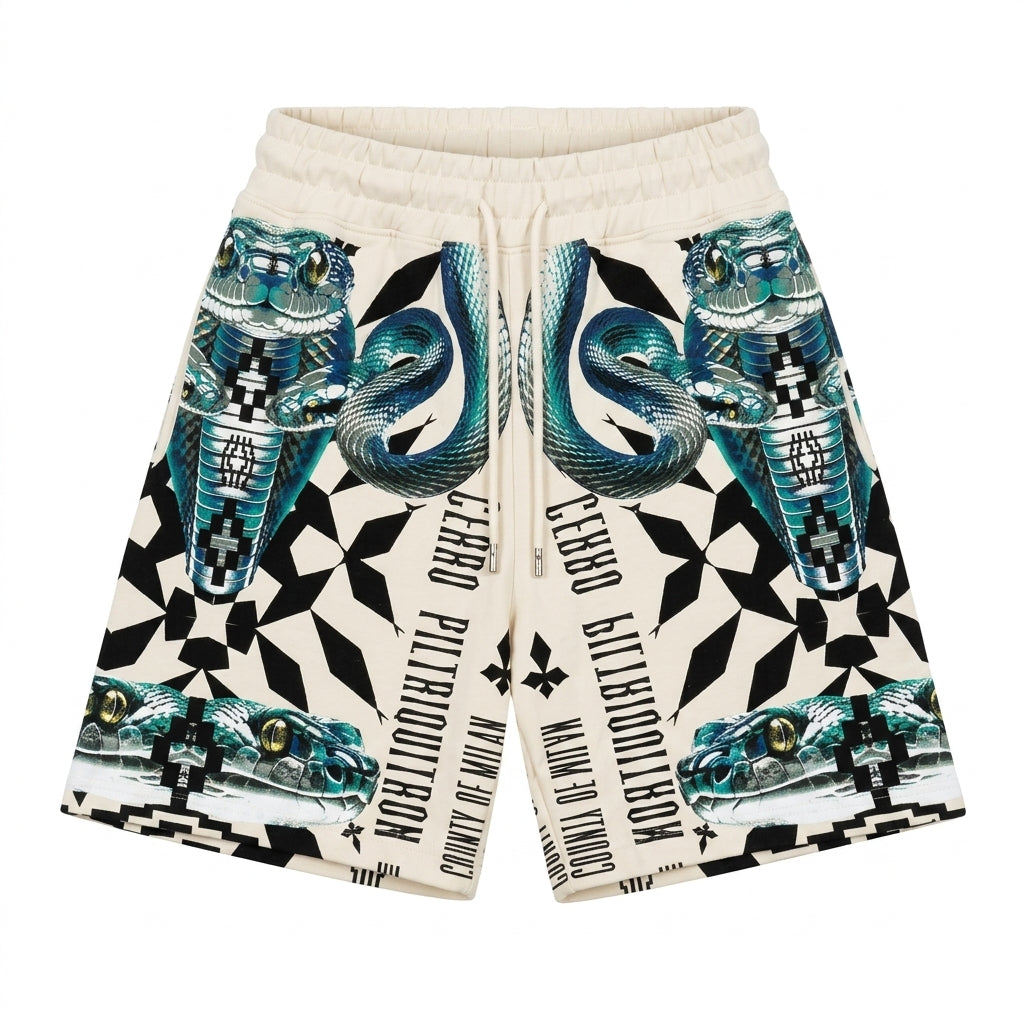 Marcelo Burlon sweatshorts featuring bold graphic print available at Lestyle Boutique Melbourne