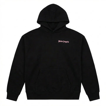 Palm Angels hoodie featuring baby pink over logo and over fit available at Lestyle Boutique Melbourne