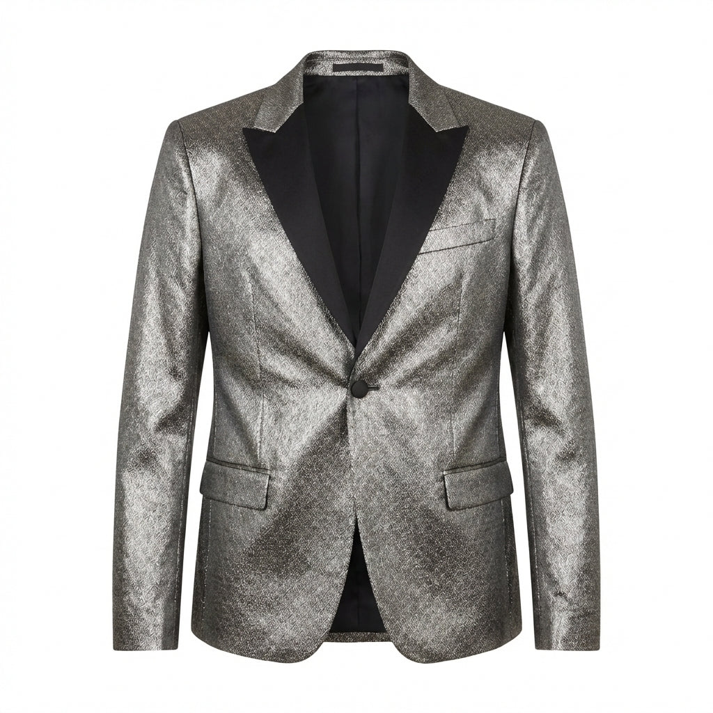Versace collection suit blazer featuring a sophisticated metallic finish available at Lestyle Boutique Melbourne