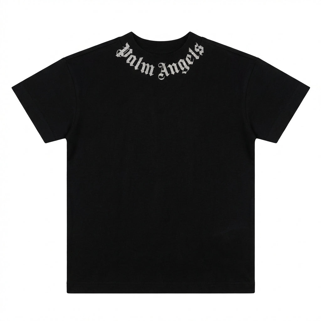 Palm Angels brushed logo T-shirt in nero/black available at Lestyle Boutique Melbourne