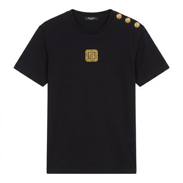 Balmain T-shirt with gold crest logo available at Lestyle Boutique Melbourne