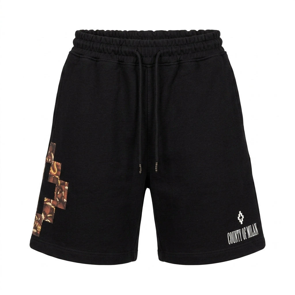 Marcelo Burlon sweatshorts featuring unique patch design available at Lestyle Boutique Melbourne