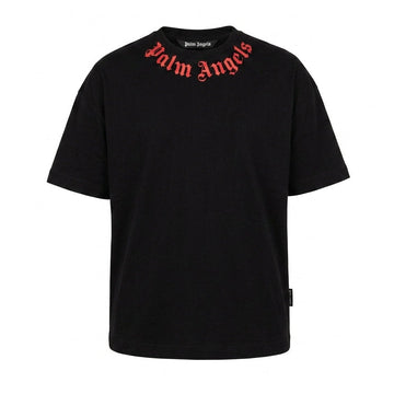 Palm Angels T-shirt featuring bold logo on collar available at Lestyle Boutique Melbourne