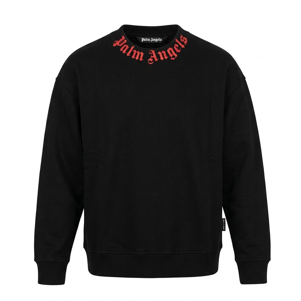 Palm Angels sweatshirt featuring logo on collar available at Lestyle Boutique Melbourne