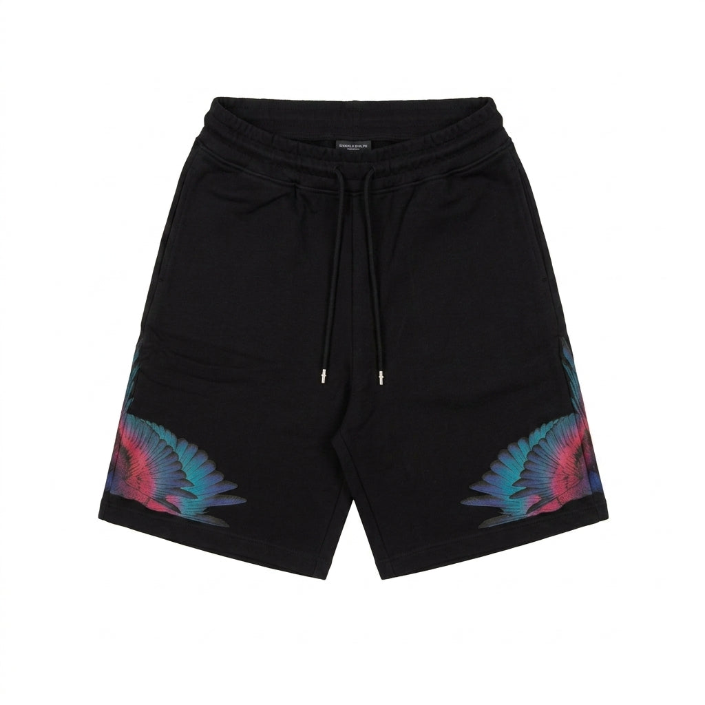 Marcelo Burlon sweatshorts featuring colorful wing print available at Lestyle Boutique Melbourne