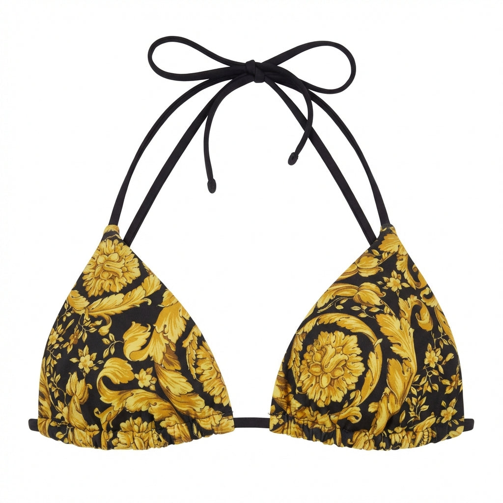Versace bikini top featuring floral pattern available at Lestyle Boutique Melbourne
