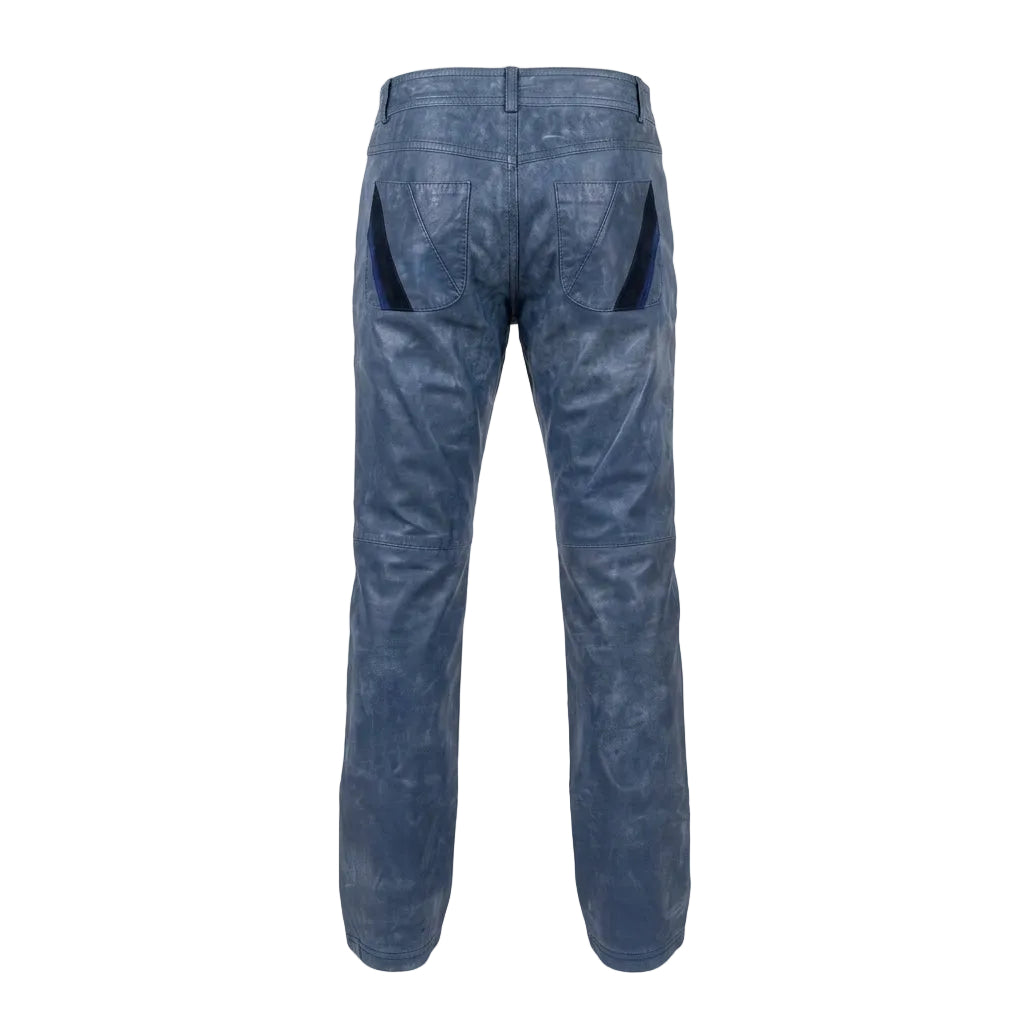Versace Jeans Couture leather pants featuring blue leather available at Lestyle Boutique Melbourne