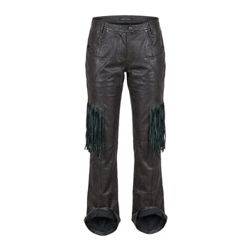 Versace Jeans Couture leather pants featuring fringe available at Lestyle Boutique Melbourne