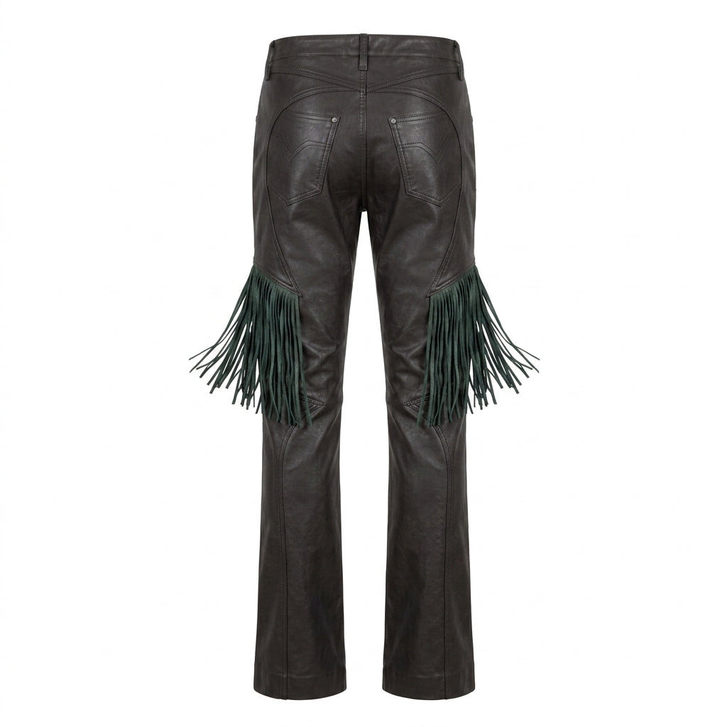 Versace Jeans Couture leather pants featuring fringe available at Lestyle Boutique Melbourne
