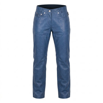 Versace Jeans Couture leather pants featuring blue leather available at Lestyle Boutique Melbourne