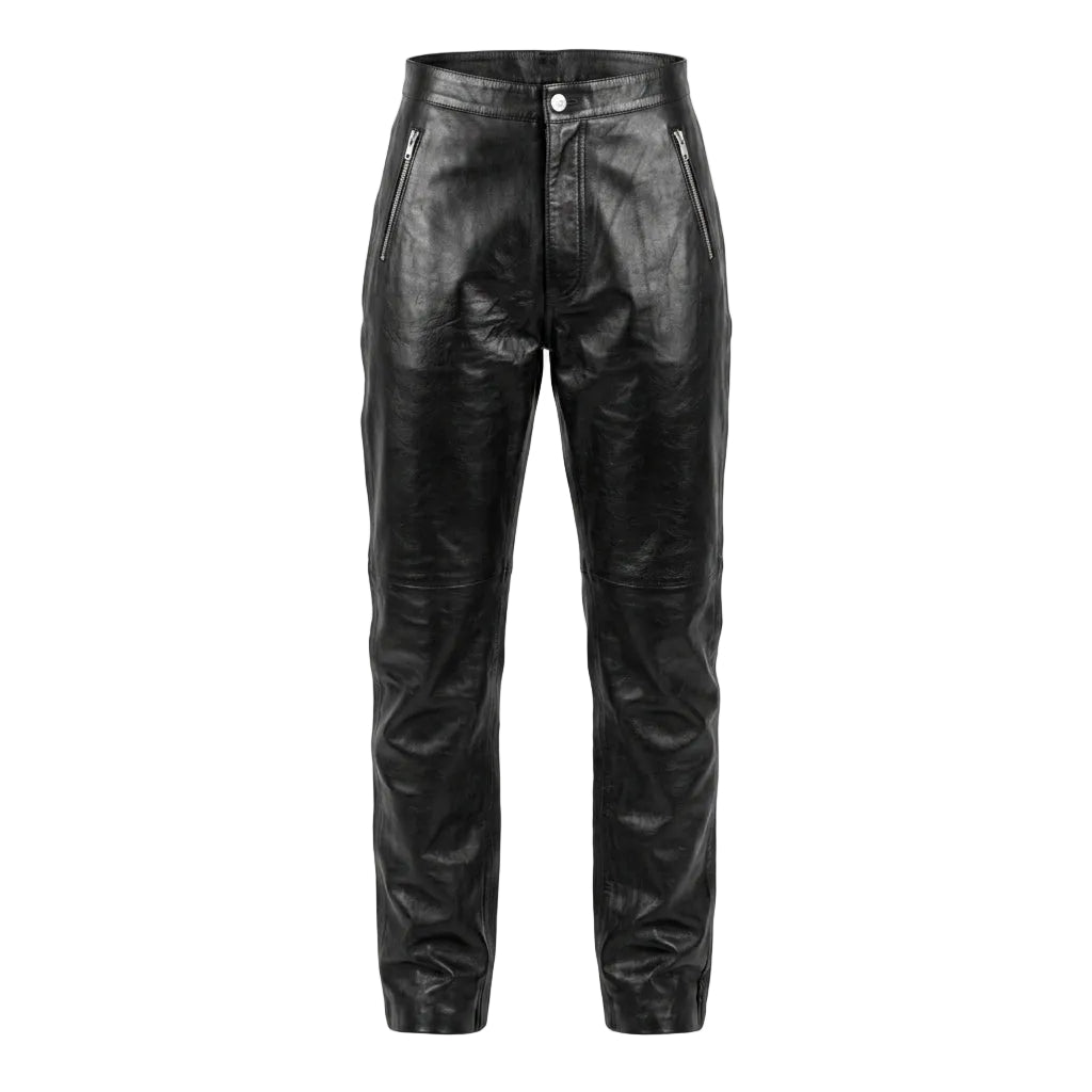 Versace Jeans Couture leather pants featuring zippers available at Lestyle Boutique Melbourne
