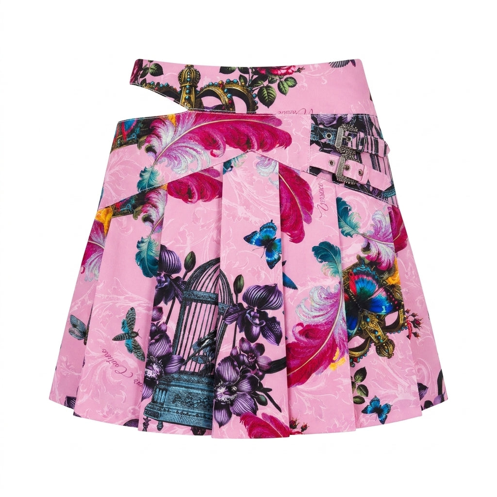Versace Jeans Couture skirt featuring floral and butterfly design available at Lestyle Boutique Melbourne