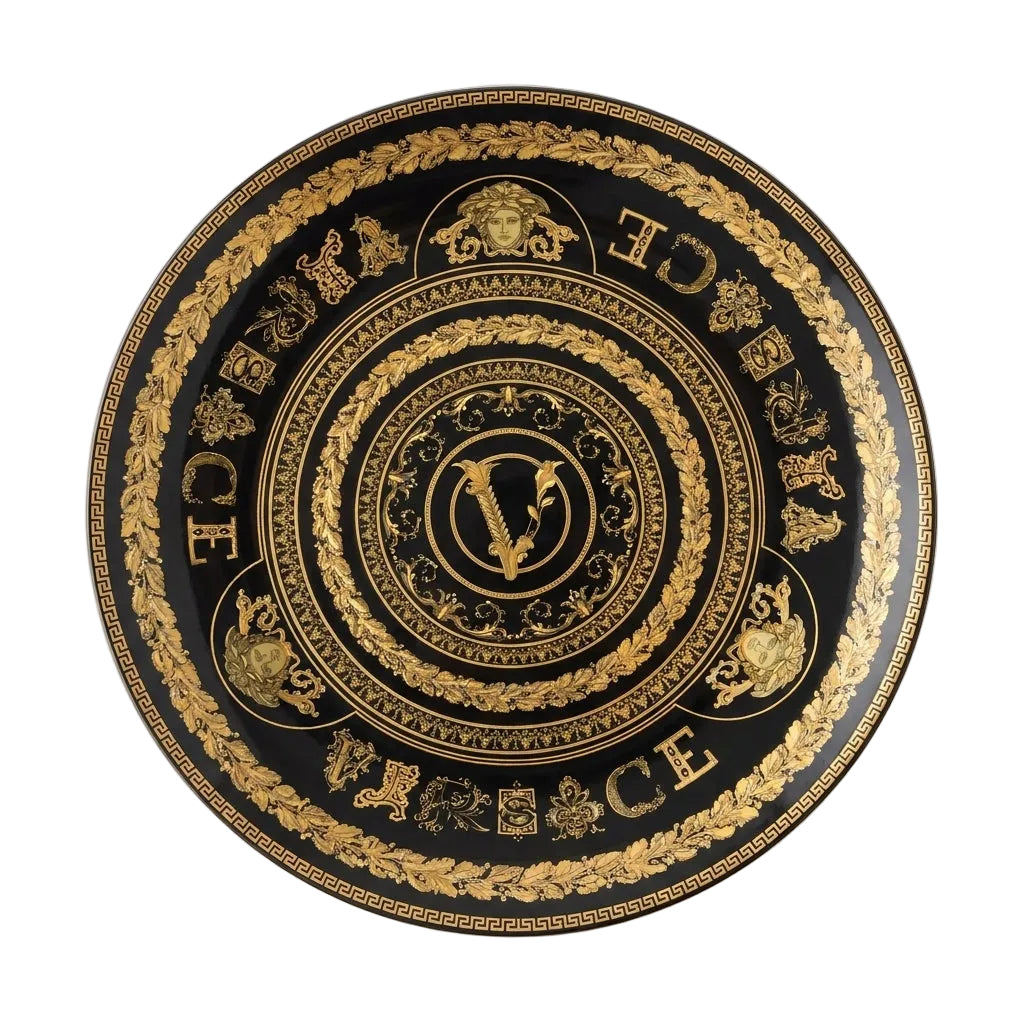 Versace 33cm plate featuring gold detailing available at Lestyle Boutique Melbourne