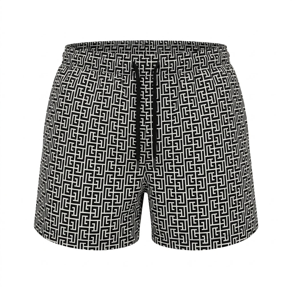 Balmain men's boxer featuring geometric print available at Lestyle Boutique Melbourne