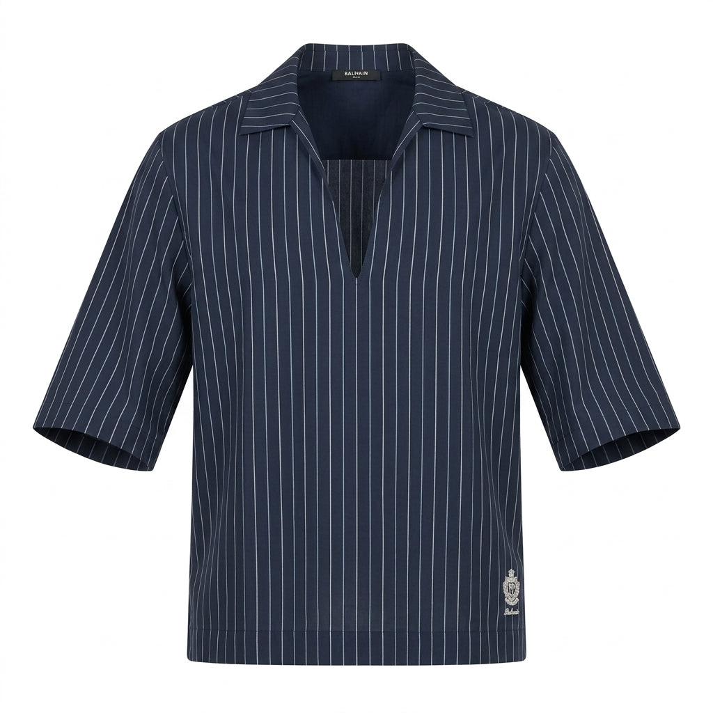 BALMAIN men's tunic featuring pinstripes available at Lestyle Boutique Melbourne