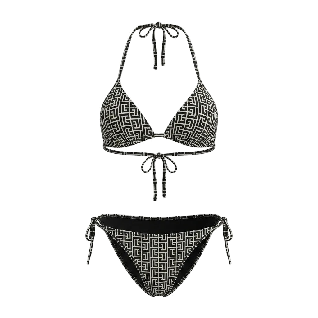 Balmain bikini featuring geometric pattern available at Lestyle Boutique Melbourne
