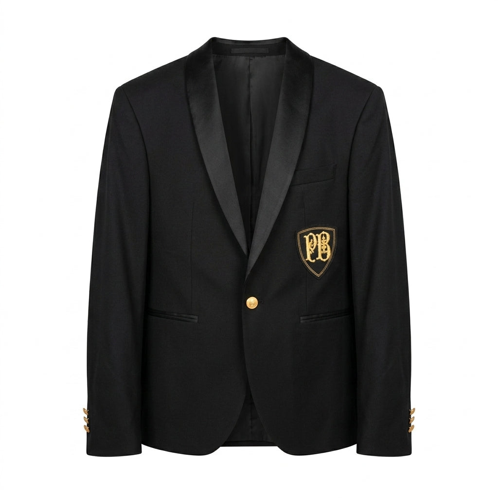 Balmain blazer featuring crest embroidery available at Lestyle Boutique Melbourne