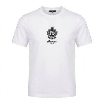 Balmain maxi T-shirt featuring a crest logo available at Lestyle Boutique Melbourne