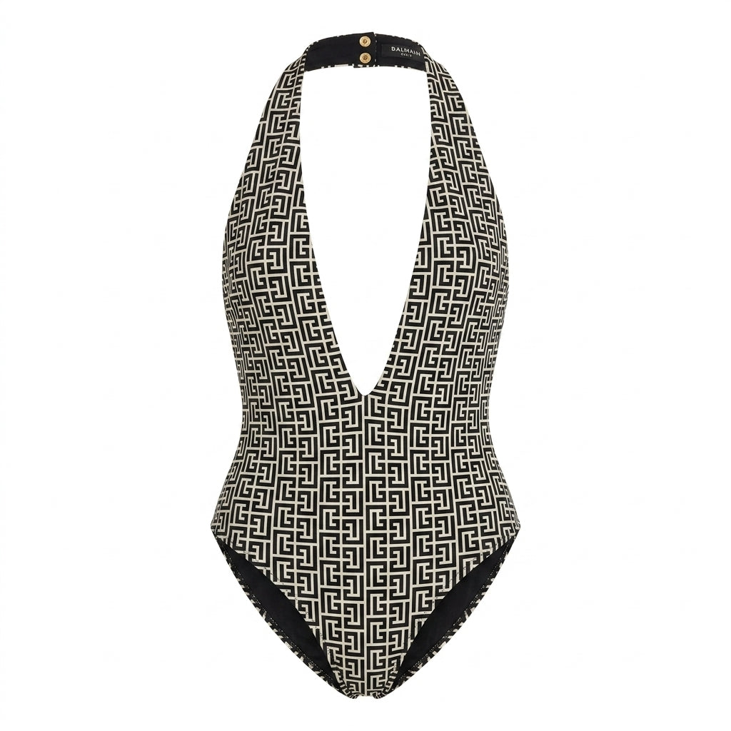 Balmain swimsuit featuring geometric pattern available at Lestyle Boutique Melbourne