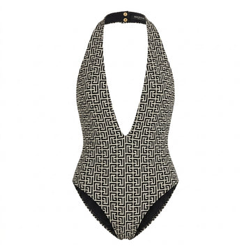 Balmain swimsuit featuring geometric pattern available at Lestyle Boutique Melbourne