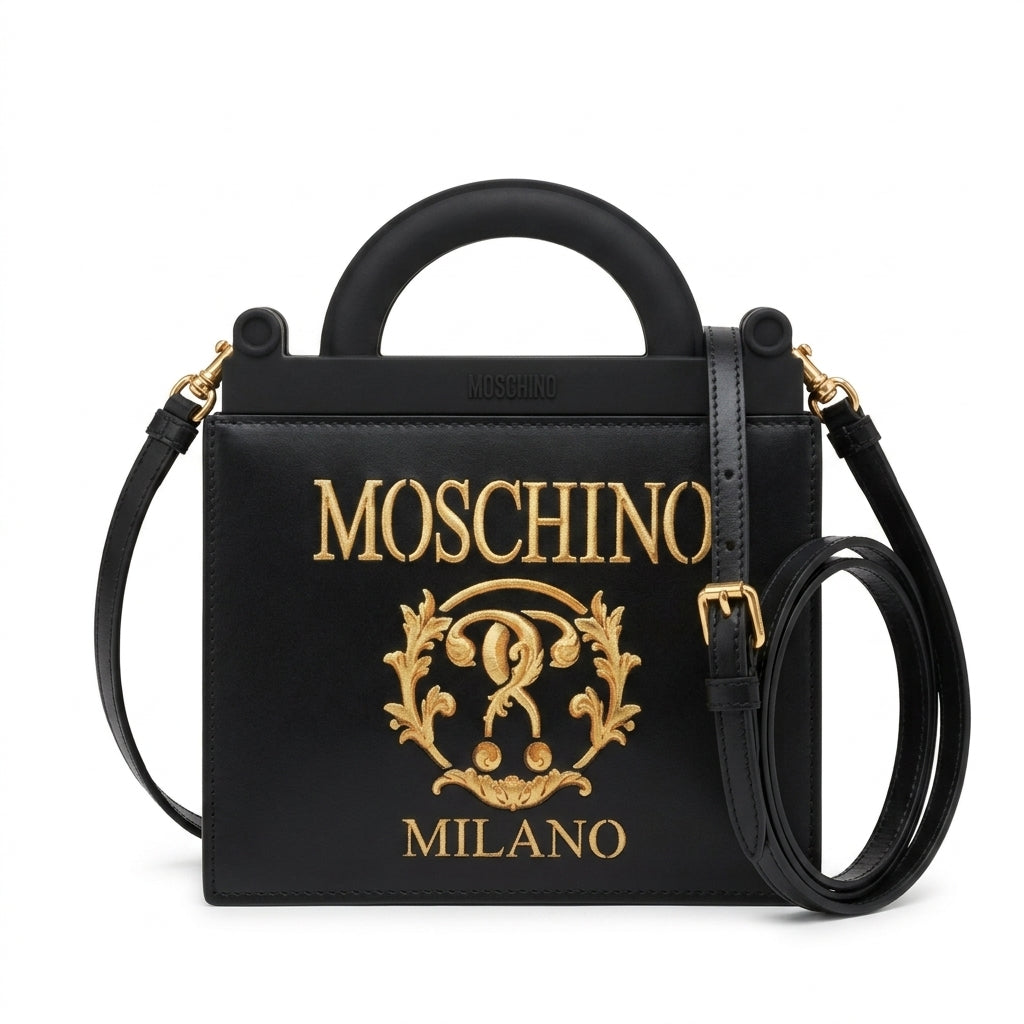 Moschino shoulder bag featuring bold logo available at Lestyle Boutique Melbourne
