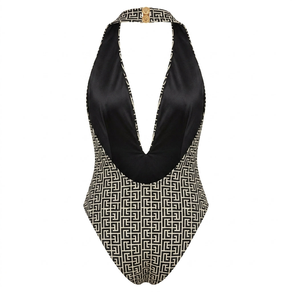 Balmain swimsuit featuring geometric pattern available at Lestyle Boutique Melbourne