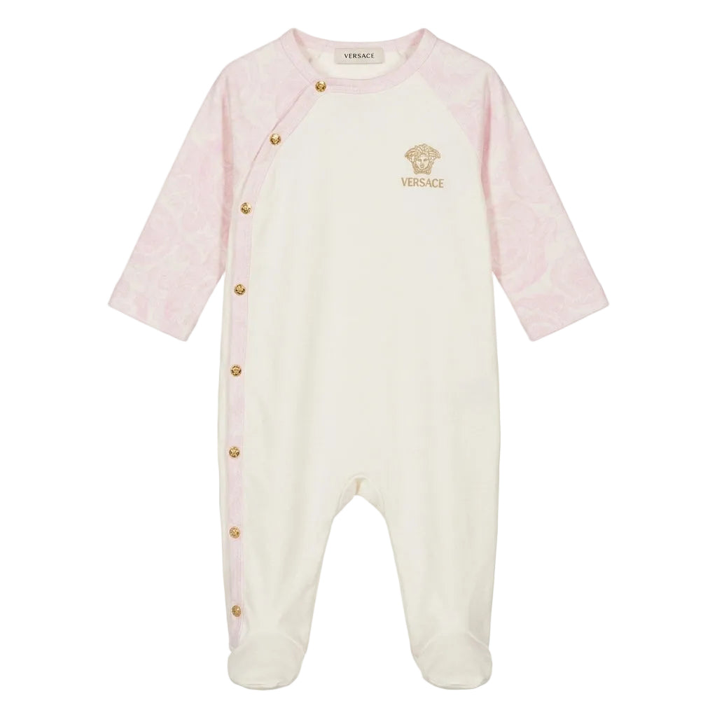 Versace baby romper featuring gold buttons available at Lestyle Boutique Melbourne