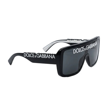 DOLCE & GABBANA sunglasses featuring black oversized shield design available at Lestyle Boutique Melbourne