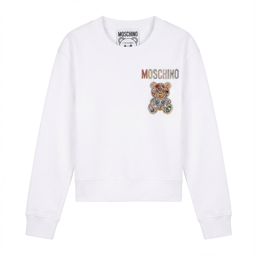 Moschino women's sweatshirt featuring a teddy bear design available at Lestyle Boutique Melbourne