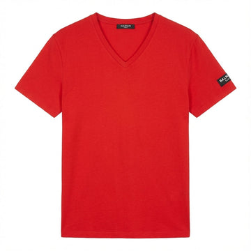 Balmain men's V-neck T-shirt featuring a classic design available at Lestyle Boutique Melbourne