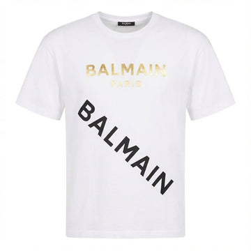 Balmain T-shirt featuring bold branding available at Lestyle Boutique Melbourne