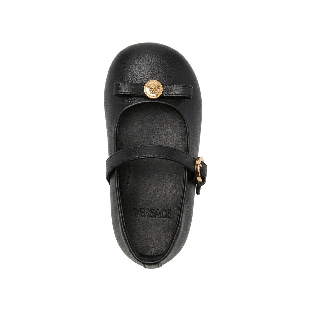 Versace kids shoe featuring a gold emblem available at Lestyle Boutique Melbourne