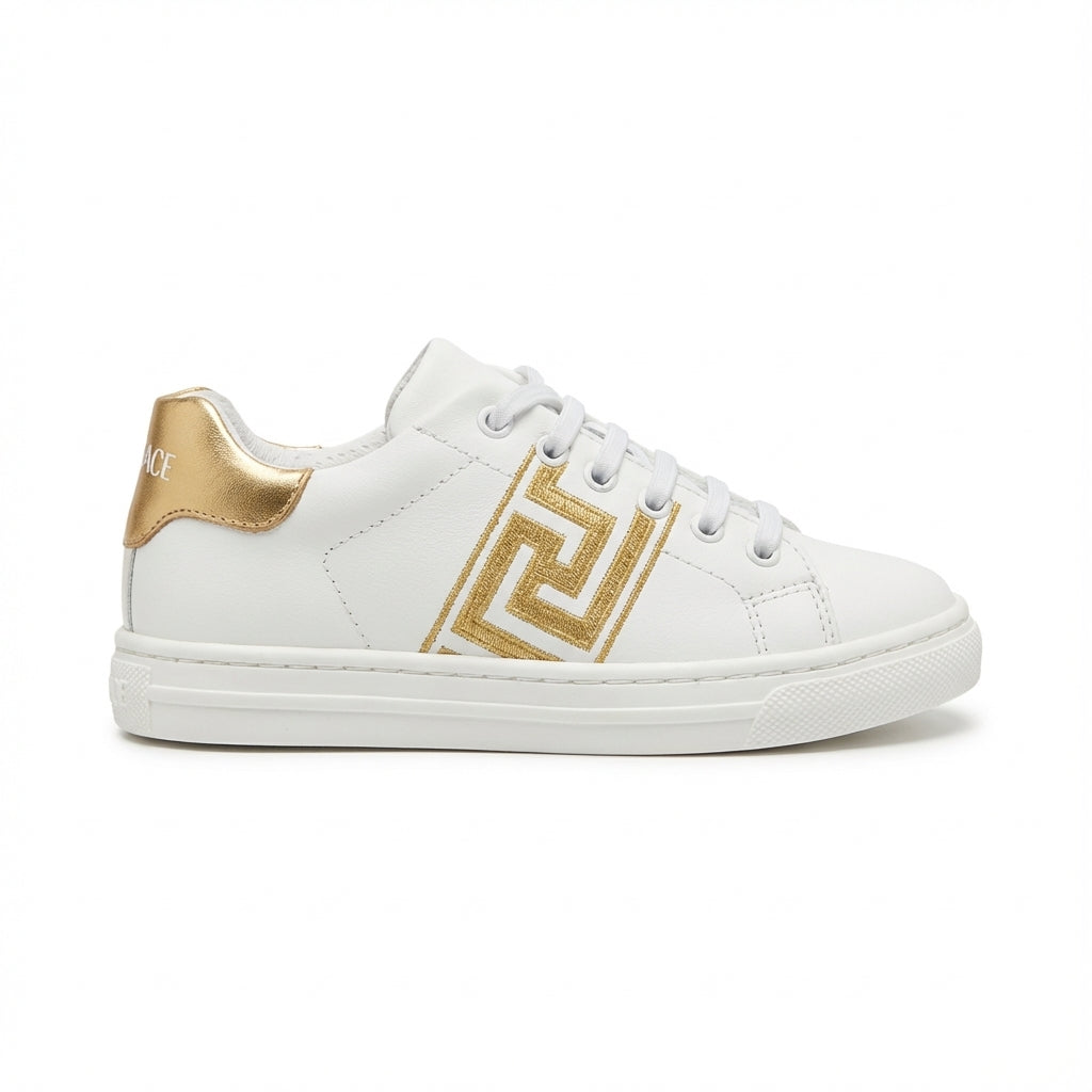 Versace kids sneakers featuring gold accents available at Lestyle Boutique Melbourne