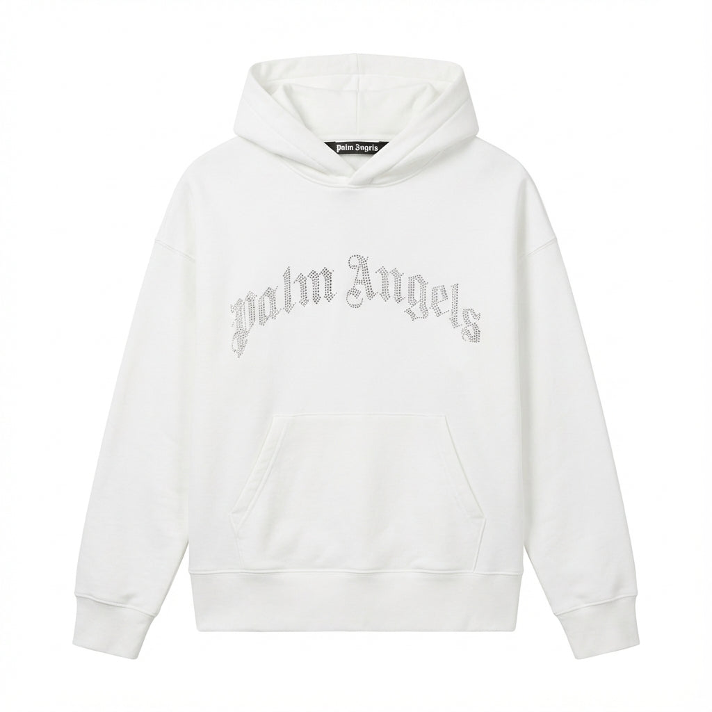 Palm Angels hoodie featuring rhinestone logo available at Lestyle Boutique Melbourne