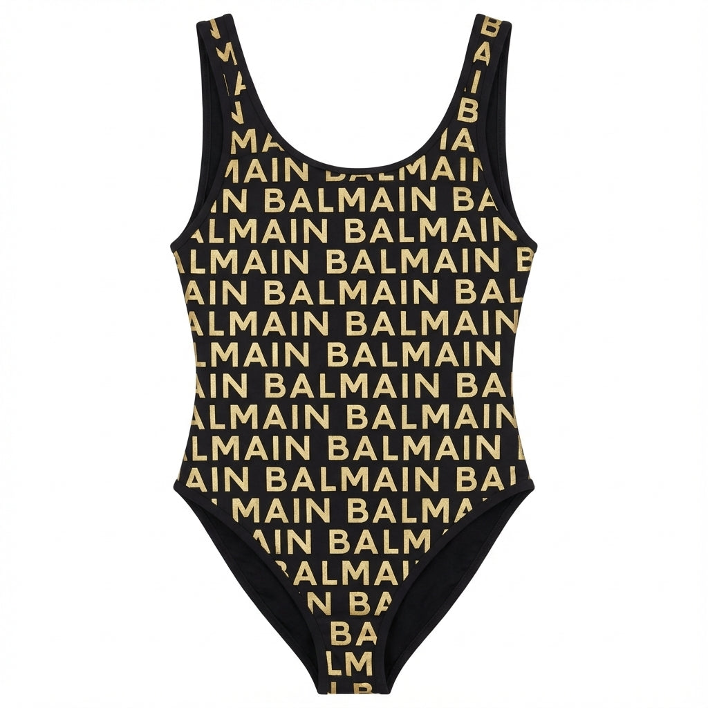 Balmain swimwear featuring bold logo print available at Lestyle Boutique Melbourne