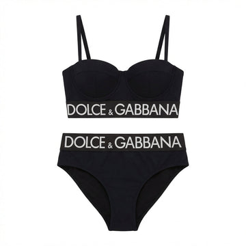 Dolce & Gabbana women's swimsuit featuring a bold logo waistband available at Lestyle Boutique Melbourne